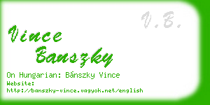 vince banszky business card